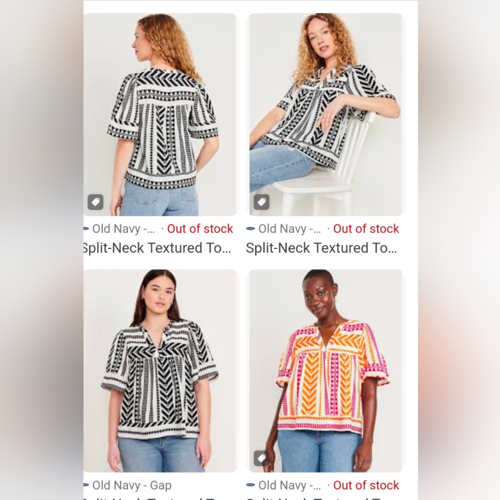 Old Navy Black and White Jacquard Swing Top Size XL TALL!!!